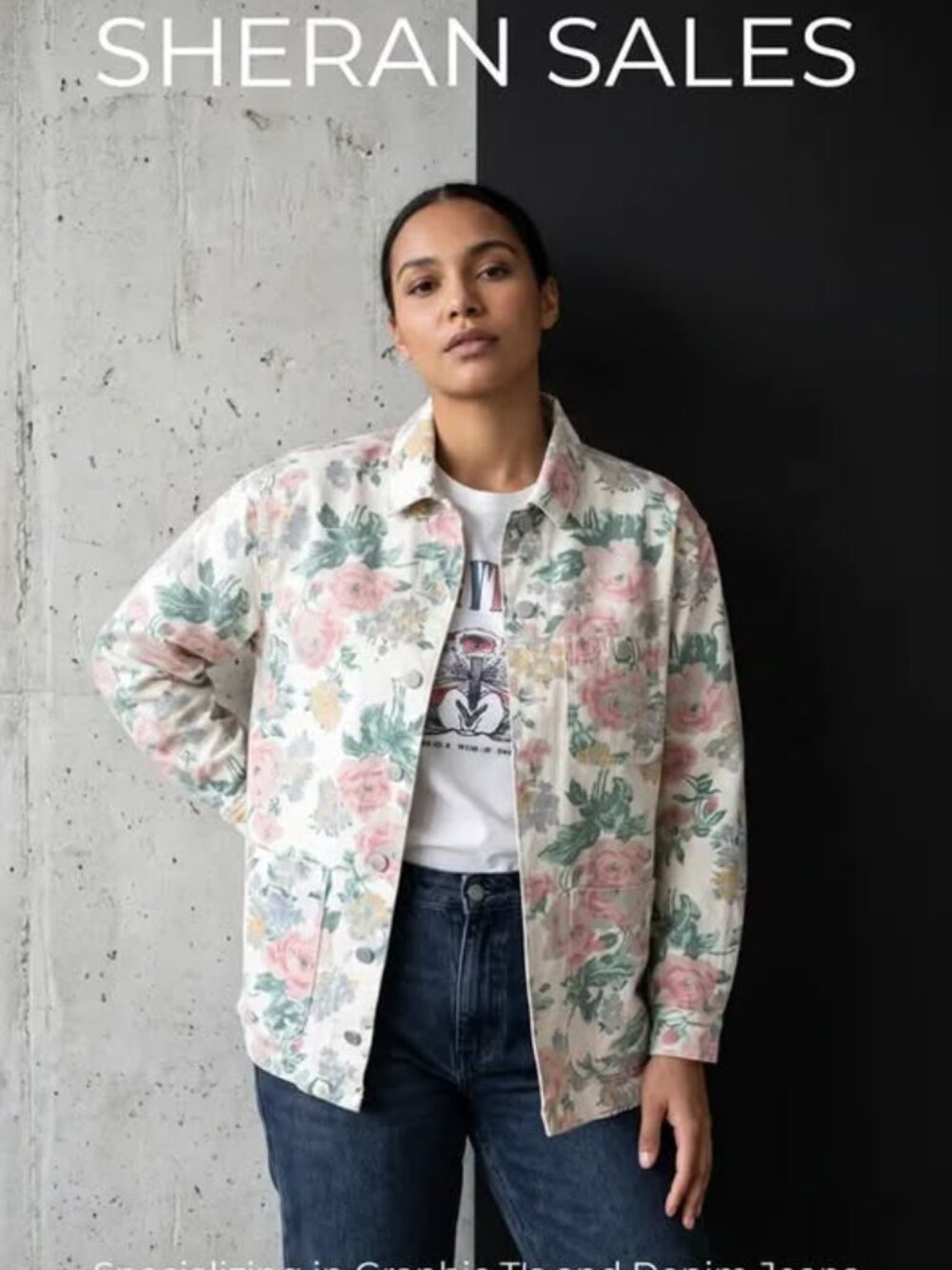 Y2K Gap Women's Floral Classic Denim Jean Jacket XL